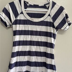 Striped Purple  and White Women's Top